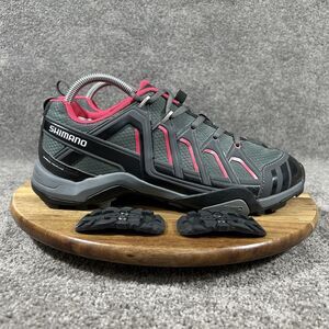 Shimano WM34 Women’s Size 9.5 Gray Red Mountain Bike SPD Cycling Shoes Used